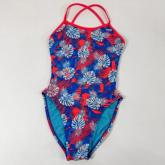 TYR Womens Tortuga Trinity Fit One Piece Swimsuit Size 30 Teal Competition - Picture 5 of 8